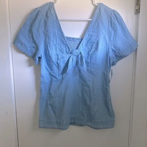 Old Navy denim low back/low front blouse